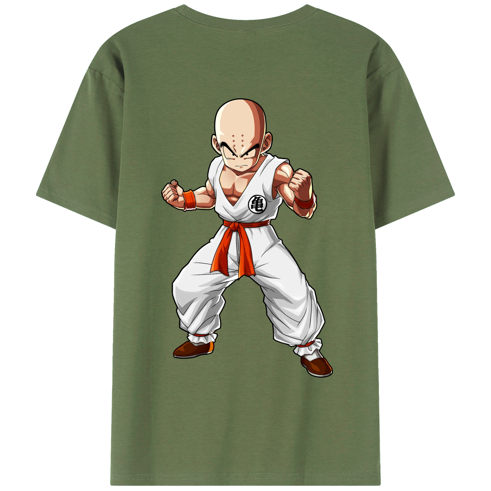 （画像用） ドラゴンボール クリリン DRAGON BALL krillin 綿100％ メンズ半袖Tシャツ（バックプリント） 通気性